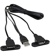 SinLoon USB 2.0 Charging Cable USB 2.0 Y Splitter USB 2.0 Male to Dual USB Female Panel Mount Cha...