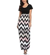 Mommy Jennie Women's Maxi Dresses Short Sleeve Long Casual Summer Sundresses