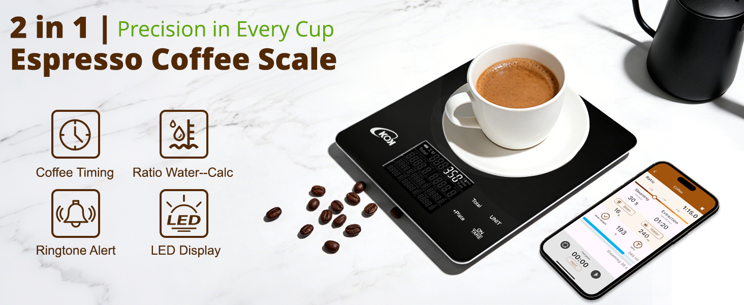 coffee scale with timer, precision in every cup
