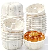 AOTASO 4 Inch Individual Silicone Mini Flan Molds for Baking (25 Pcs,Cream) | Nonstick Mini Cake ...