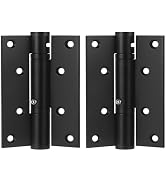 2 Pack Black Door Hinges, Ailengy 4 Inch Automatic Closing Spring Loaded Hinges Adjustable Tensio...