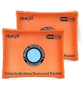500 Gram (2 Pack) Color-Indicating Desiccant Packs for Storage, Rechargeable Silica Gel Packets, ...