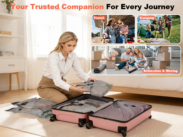 Travel Vacuum Bags with Wireless Pump