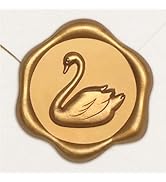 UNIQOOO Wax Seal Stickers - Vintage Swan Wedding Invitation Envelope Seal Stickers, 50 Pcs Self-A...