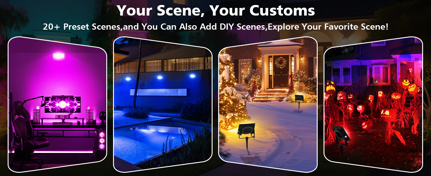 T-SUN 30W RGBCW LED Flood Lights Bluetooh and Remote-your scene your customs