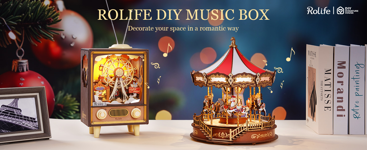 Rolife 3d wooden puzzles diy music box AMC01-7