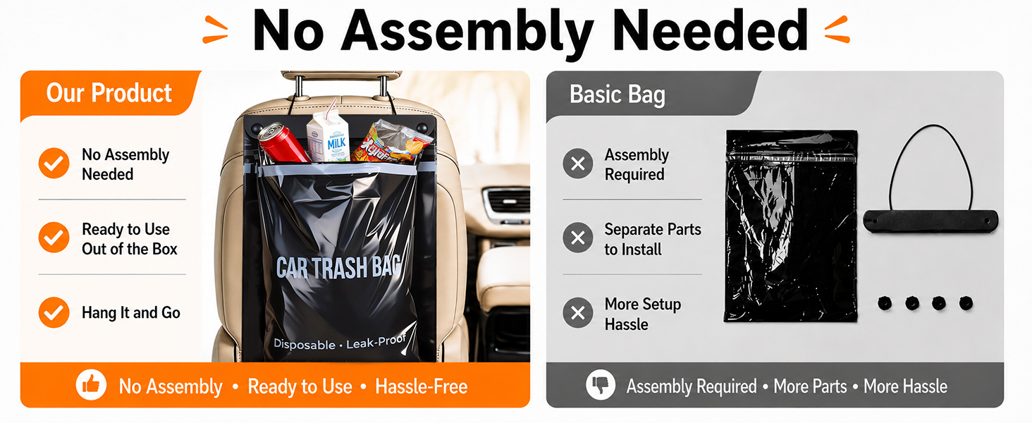 Car trash bag – no assembly needed