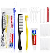 Xuezoioy Personal Hygiene Kit Bulk Pack of 5,Yellow Disposable Toothbrushes with Toothpaste Floss...