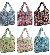 SZUAH Reusable Grocery Bags Foldable 6 Pack -50lbs Heavy Duty Foldable Reusable Shopping Bags, La...