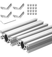 uxcell 2 Pcs V Slot 2040 Aluminum Extrusion Profile European Standard 100mm x 40mm Linear Rail Ex...
