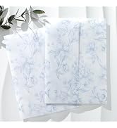 UNIQOOO 50 Pack Pre-Folded Dusty Blue Grace Bloom Vellum Jackets for 5x7 Invitations, 115GSM Tran...