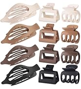 BAISEN 12 Pcs Matte Hair Claw Clips for Women - 3 Styles Neutral Colors Non Slip Small Medium Lar...