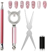 Plman 5PCS Cat Eye Magnet Set for Cat Eye Gel Polish, Beginner-Friendly Nail Magnet Tools for Rin...