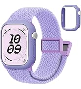 Braided Magnetic Clasp Band with Case for Kids Apple Watch 38/40/41/42/44/45mm, Nylon Elastic Str...