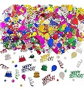 WEIKA Multicolor Happy Birthday Confetti, Birthday Party Confetti Metallic Foil Sprinkles Decorat...