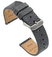 Benchmark Basics Quick Release Suede Watch Strap - Vintage Leather Watch Bands for Men & Women - ...
