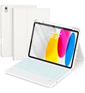 RAYMCRAFT for iPad (A16) 11th/10th Generation Case with Keyboard, 7 Color Backlit, Multi-Touch Tr...