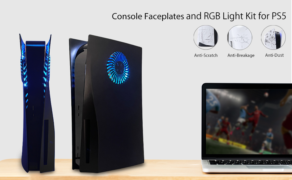 ps5 faceplates with vents and rgb light