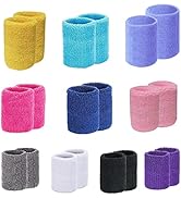Sweat Bands for Wrists,Tennis Wristband Absorbing Cotton Terry Cloths Arm Sweat Bands for Women M...