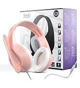 Anivia A9 Pro Over-Ear Wired Headphones with Mic, Lightweight & Adjustable Control Headphones for...