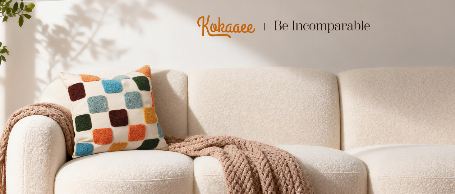 Kokaaee Embroidered Throw Pillow Covers 18x18 Inch