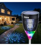 Rossetta Solar Bug Zapper Outdoor, Mosquito Zapper with Flame Lamp & Projector Light, 4200V Elect...