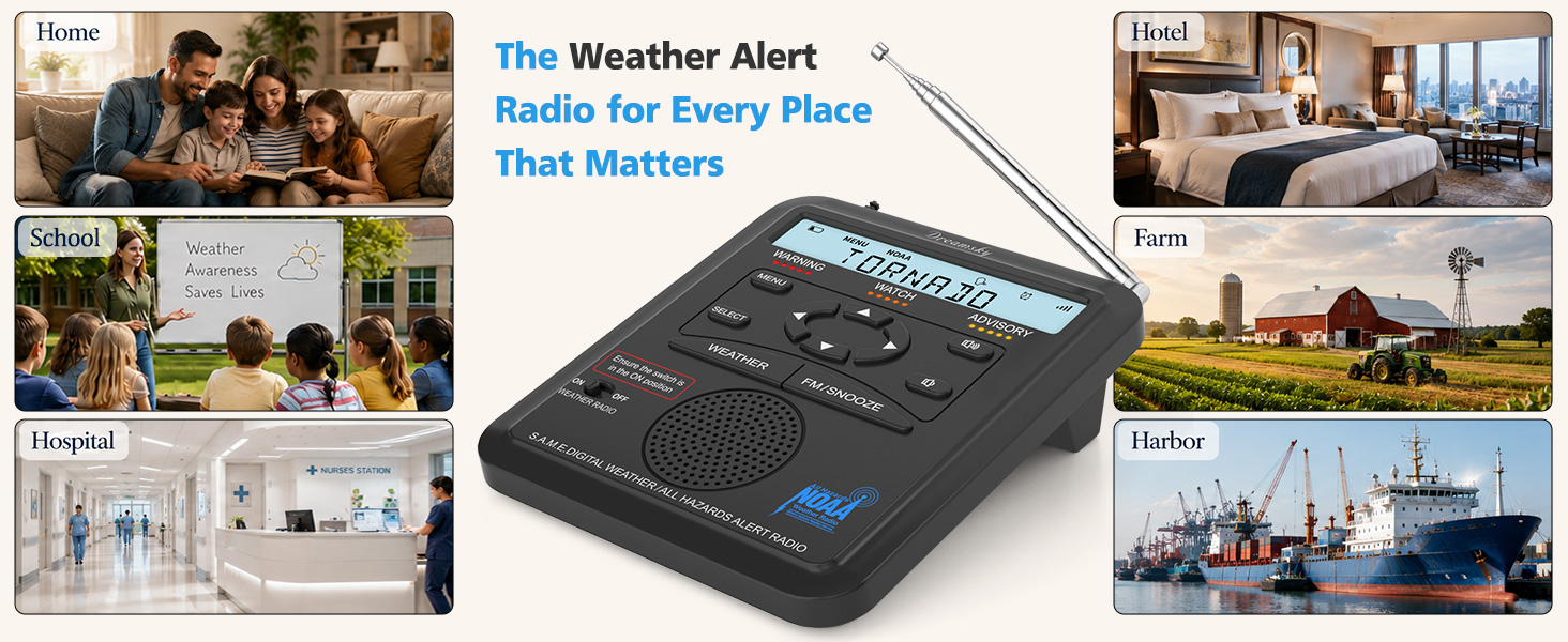 noaa weather radio with battery backup