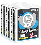 3 Ring Binder 0.5 Inch, PANDRI 6 Pack Binder Fits Letter Size 8.5'' x 11'' Paper, Versatile Binde...