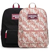 Montana West Backpack for Women Men 2 PCS Lightweight College Bookbags Casual Daypack Backpacks f...
