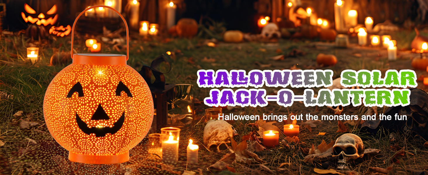 Outdoor Halloween Hanging Solar Powered Lantern Led Lights