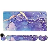 DINKY Keyboard Mouse Pad Set, Large Gaming Mousepad + Memory Foam Ergonomic Keyboard Wrist Rest S...