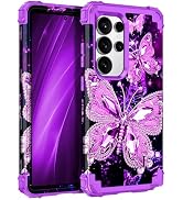 Miqala for Galaxy S25 Ultra 5G Case,Glow in The Dark Three Layer Heavy Duty Shockproof Full Prote...