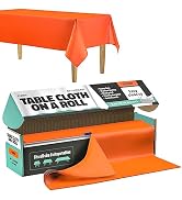 Tablecloth Roll – 54" X 110' Orange Premium Plastic Table Cloths with Cutter Box - Cut to Size - ...