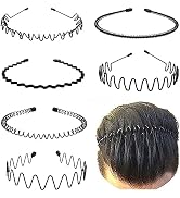 KELUBATU Metal Headbands for Men Fashion Headbands for Women, Unisex Wavy Headbands Outdoor Sport...