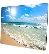 Custom Square Gaming Mouse Pad, Office Mouse Pad, Beach Ocean Wave Anti-Slip Rubber Base Mouse Pa...