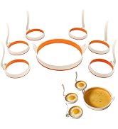 GAGAQI Egg Ring Set, Non Stick Silicone Egg and Omelet Cooker Mold for Pancakes, Patties and Engl...