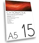 A5 Extra Fine Grade Watercolor Pad, 15 Sheets, 300 GSM, Cold Pressed, Acid Free, Professional Pap...