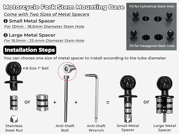 motorcycle phone mount fork stem