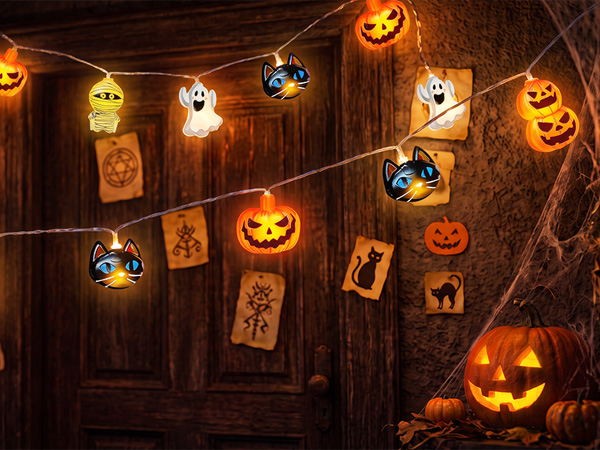 Outdoor Halloween string lights for porch hanging decorations