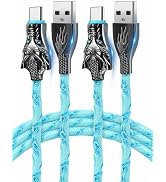 USB to USB C Cable 2Pack 10FT With Light USB A to USB C Fast Charging Cord | SIIIUYF,CarPlay,Dura...