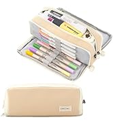 iSuperb 3 Compartments Pencil Case Pouch Big Capacity Pencil Holder Oxford Stationery Storage Cos...