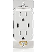 Leviton T5636-W 60W (6A) USB Dual Type-C/C Power Delivery In-Wall Charger with 15A Tamper-Resista...