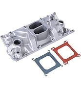 FGJQEFG Intake Manifold Satin Aluminum Dual Plane Compatible with SBC Small Block Chevy 1996-2002...