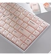 Womier Thick Jelly Keycaps Frosted, Pink Foundation Shine Through Keycaps | Keycaps for Mechanica...