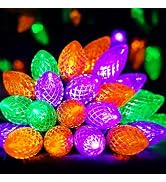 2 Pack C9 Halloween String Lights Plug in 66 FT 100 LED Orange Purple Green | 8 Modes & Timer, Ex...