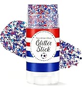 4th of July Face Hair Body Glitter Stick, Fourth of July Outfits and Decorations for 250th Indepe...