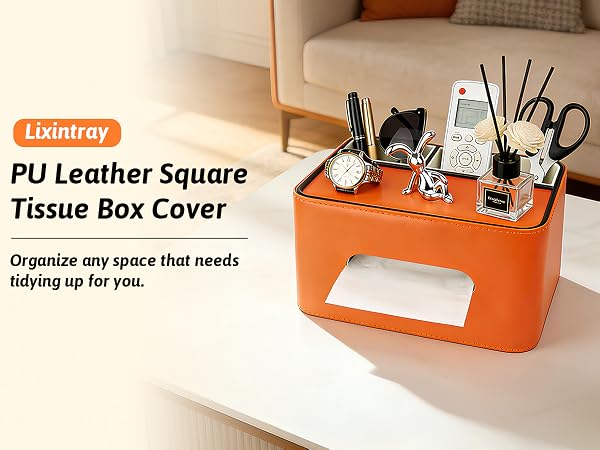 tissue box cover square, tissue box cover with storage tray