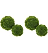 DOITOOL Green Moss Balls Decorative for Bowls - 4 Pcs Fake Moss Balls Faux Decorative Spheres for...
