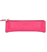 Londo Zippered Genuine Leather Pen and Pencil Case Cosmetic Pouch