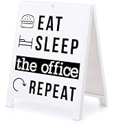 Funny Team Office Gifts - Eat Sleep The Office Repeat Funny Desk Sign, Gag Fun Gift for Coworker ...